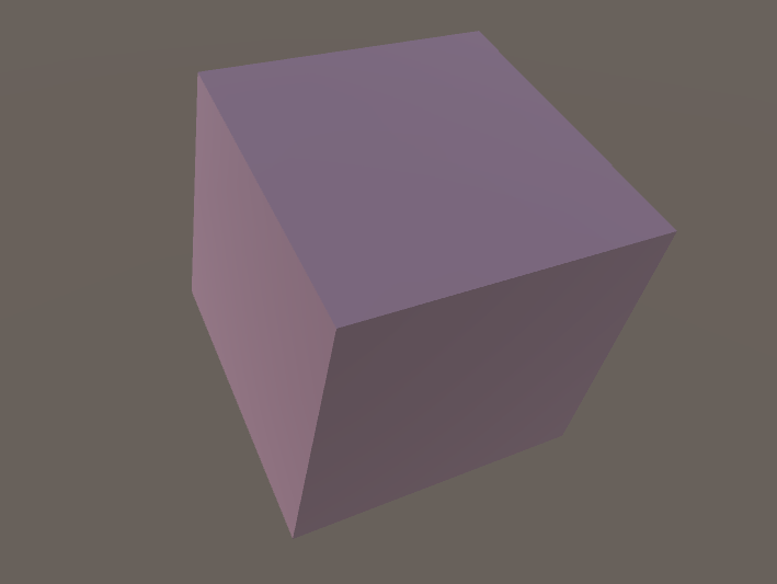 Cube modified by code scene