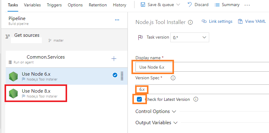 Azure DevOps Pipeline Build - configure node installer